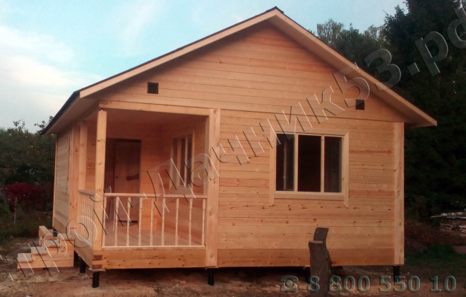 4 Брусовой дом ОД-6, 6×8, 48 м², Московская область,  Озерский район, деревня Мощаницы (3)